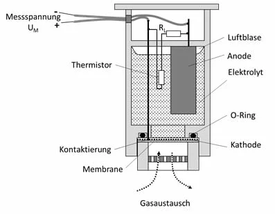Capteur d'oxygène 2 Oxygen Sensor schematic illustration cross section